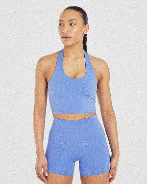 Staple Halterneck Crop Top - Cobalt Blue: The Ultimate Workout Essential