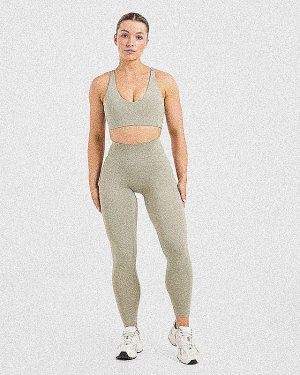 Staple Leggings - Washed Olive: The Ultimate High-Waisted Workout Essential