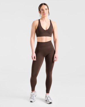 Staple Sports Bra - Brown: The Ultimate Medium-Support Activewear