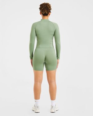 Staple Zip Jacket - Olive Green: The Ultimate Sculpting Activewear