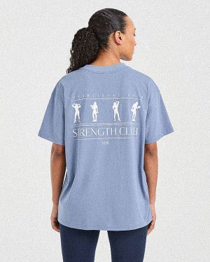 Strength Club Oversized T Shirt - Blue: The Ultimate Blend of Comfort and Style