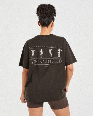 Strength Club Oversized T-Shirt - Brown: The Ultimate Blend of Comfort and Style