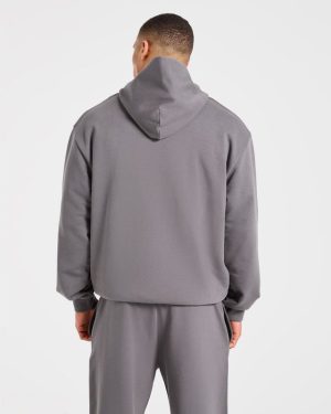 Strength Division Oversized Hoodie - Charcoal/Red: The Ultimate Comfort & Performance Blend