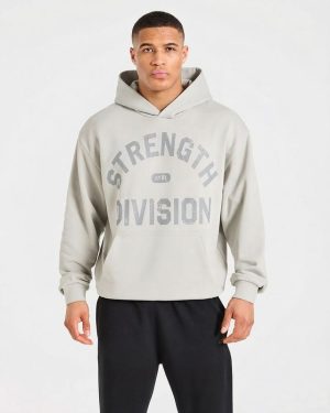 Strength Division Oversized Hoodie - Iced Grey: The Ultimate Comfort & Performance Blend