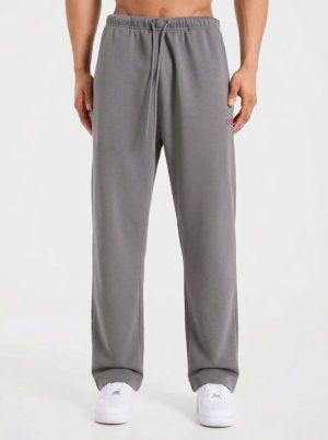 Strength Division Oversized Straight Leg Joggers - Charcoal/Red