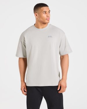 Strength Division Oversized T-Shirt - Iced Grey: The Ultimate Comfort Fit