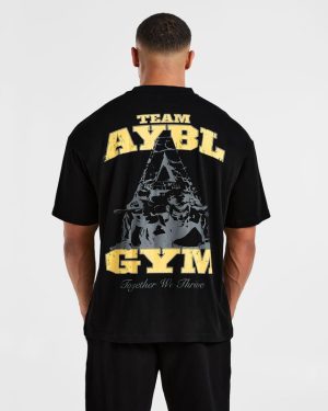 Team AYBL Oversized T-Shirt: The Ultimate Black & Yellow Cotton Essential