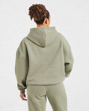 Varsity 2.0 Oversized Hoodie - Muted Olive: The Ultimate Comfort Upgrade