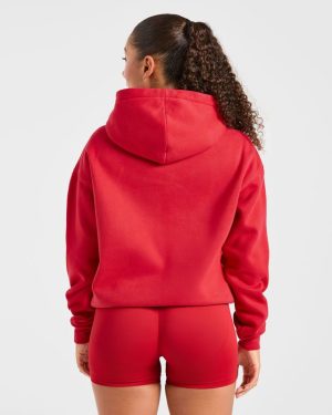 Varsity 2.0 Oversized Hoodie - Red: The Ultimate Comfort Upgrade