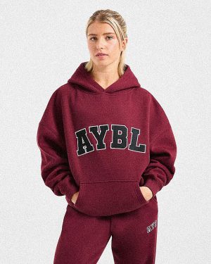 Varsity 2.0 Oversized Hoodie - Red Wine: The Ultimate Comfort Upgrade