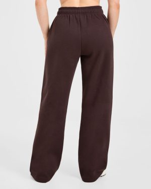 Varsity 2.0 Oversized Straight Leg Joggers - Cocoa Brown