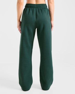 Varsity 2.0 Oversized Straight Leg Joggers - Deep Forest: The Ultimate Comfort Staple