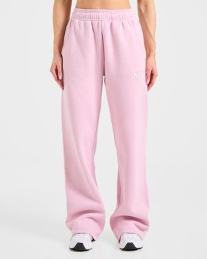 Varsity 2.0 Oversized Straight Leg Joggers - Iced Pink: The Ultimate Comfort Staple