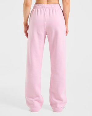 Varsity 2.0 Oversized Straight Leg Joggers - Iced Pink: The Ultimate Comfort Staple