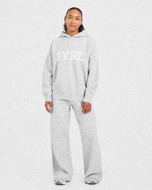 Varsity Oversized Knitted Joggers - Grey Marl: The Ultimate Comfort Upgrade