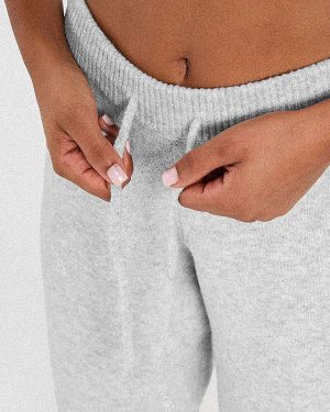 Varsity Oversized Knitted Joggers - Grey Marl: The Ultimate Comfort Upgrade