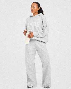 Varsity Oversized Knitted Joggers - Grey Marl: The Ultimate Comfort Upgrade