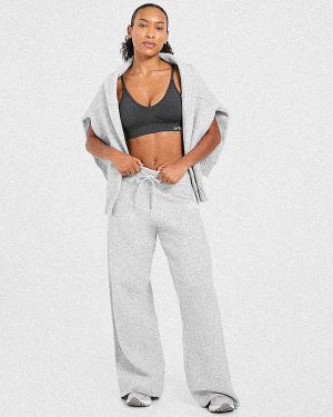 Varsity Oversized Knitted Joggers - Grey Marl: The Ultimate Comfort Upgrade