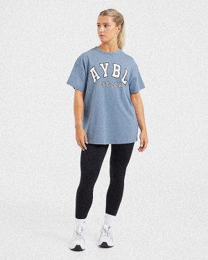 Varsity Oversized T Shirt - Blue: The Ultimate Comfort & Style Staple