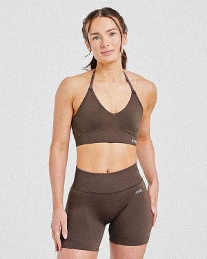 Adapt Seamless Sports Bra - Brown: The Ultimate Medium-Support Activewear Essential