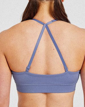 Adapt Seamless Sports Bra - Iris Blue: The Ultimate Medium-Support Activewear Solution