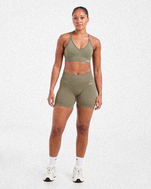 Adapt Seamless Sports Bra - Muted Olive: The Ultimate Medium-Support Activewear Solution