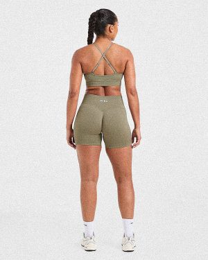 Adapt Seamless Sports Bra - Muted Olive: The Ultimate Medium-Support Activewear Solution