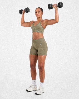 Adapt Seamless Sports Bra - Muted Olive: The Ultimate Medium-Support Activewear Solution