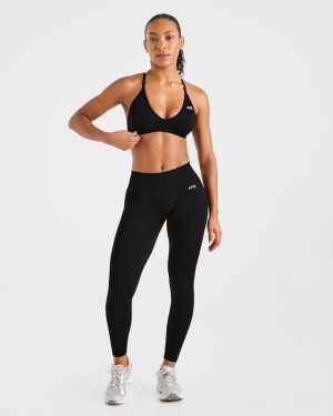 Adapt Seamless Strappy Sports Bra - Black: The Ultimate Low-Impact Companion