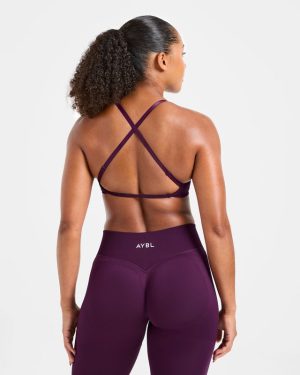Adapt Seamless Strappy Sports Bra - Midnight Plum: The Ultimate Low-Impact Companion