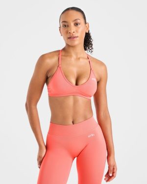 Adapt Seamless Strappy Sports Bra - Summer Peach: Ultimate Low-Impact Comfort